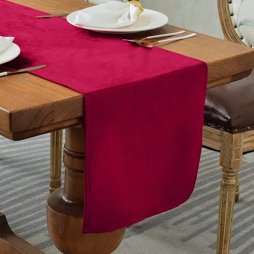 Vista 16 de BALCONY & FALCON Camino de mesa con borlas, lavable a máquina, caminos de mesa decorativos de lujo para el hogar para comedor, fiestas, banquetes