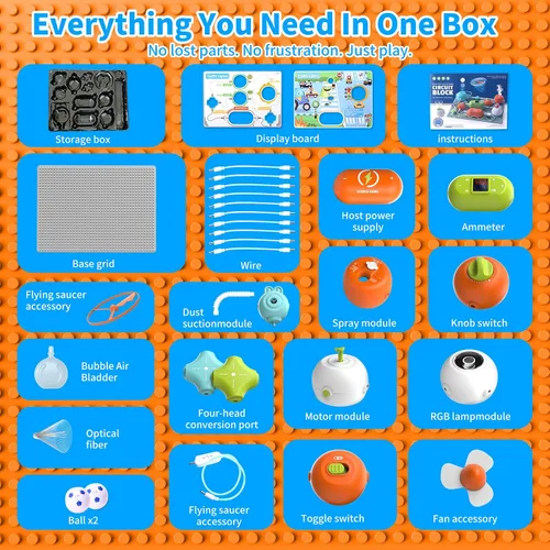 Vista 8 de Kits de ciencia para niños de 8 a 12 años, kit de circuito electrónico de Bloques de construcción de circuitos, kit de placa de circuito, kit
