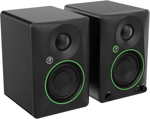 Vista 2 de Audiosavings Paquete: Par de monitores de estudio Mackie CR3.5BT 3.5 con control de tono/paquete Bluetooth con altavoz Bluetooth portátil