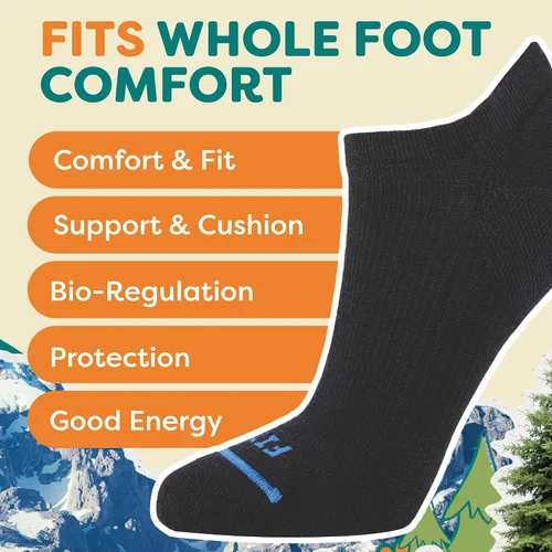 Vista 4 de FITS Calcetines ligeros de lana merino de corte bajo para hombres y mujeres, transpirables, ligeros, calcetines atléticos, comodidad para todo el pie