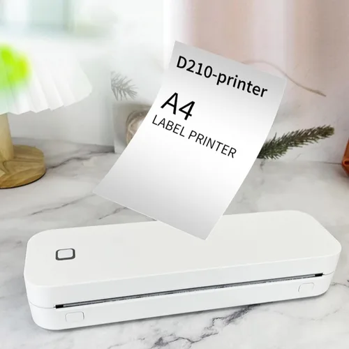 Vista 8 de Fafeicy Wireless Thermal Printer Portable Inkless Low Noise High Resolution 200DPI for Home Office Travel Compact Size 26.2x8x4.7cm