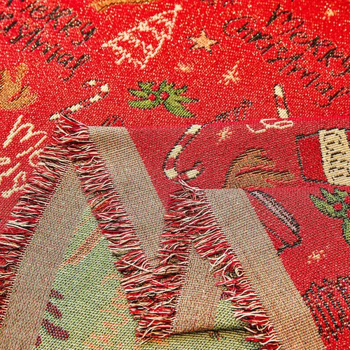 Vista 7 de DREAMINGO Funda de sofá de Navidad roja decorativa para sofá de vacaciones 2# Ciervo rojo de Navidad