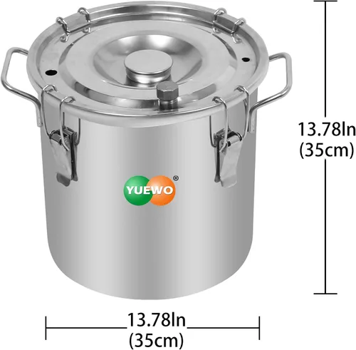 Vista 3 de YUEWO nuevo 3 macetas DIY 8 Gal 30 litros alcohol Moonshine etanol todavía licores acero inoxidable caldera agua hogar destilador vino kit