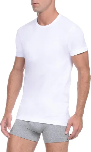 Vista 3 de 2(X)IST Camiseta de algodón esencial ajustada con cuello redondo para hombre, paquete de 3