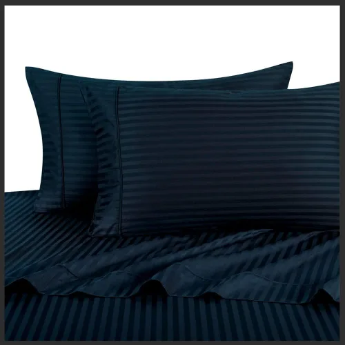 Vista 7 de Royal Hotel Bedding Funda de edredón de 2 piezas, 100% algodón, rayas satinadas, 100% algodón Bronce