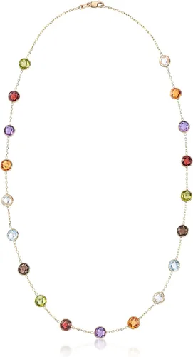 Vista 3 de Ross-Simons 1380 ct tw Bezel-Set Multi-Gemstone Station Necklace in 14kt Yellow Gold