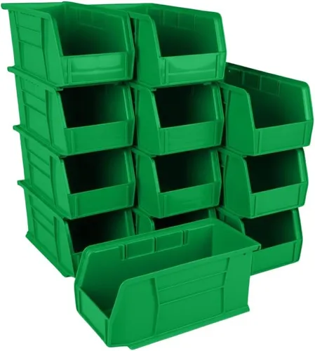 Vista 15 de HE HUDSON EXCHANGE Cubo de almacenamiento apilable de plástico de 11" x 5.5" x 5", amarillo