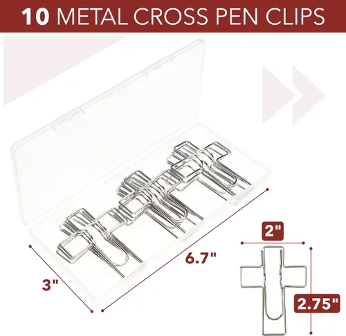 Vista 2 de Mr. Pen- Metal Cross Pen Clips, 10 pcs, Silver Cross Pen Holder Cross Pen Holder Clip for Bible Study, Notebook, Journal & Planner Accessories for