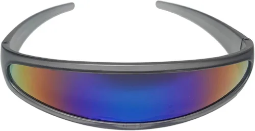 Vista 6 de zeroUV - Gafas de sol con visera de lente espejada de color cíclope estrecho futurista
