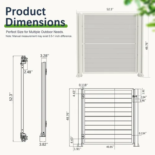 Vista 2 de Domi - Puerta de privacidad para exteriores, color blanco