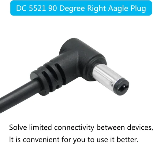Vista 3 de 4 cables de extensión de alimentación de 12 V CC de 1.6 ft/1.6 pies, CC 0.217 in x 0.083 in macho a macho, cable adaptador de corriente 20 AWG