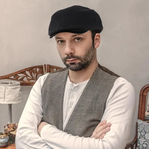 Vista 6 de SATINIOR 4 sombreros de Newsboy para hombre, gorras planas, sombrero irlandés, gorra de caza de taxista