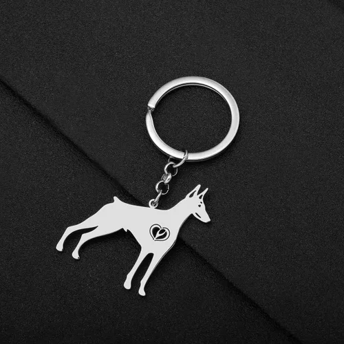 Vista 4 de LONYOO Lindo llavero de acero inoxidable para perros, mascotas, regalos para amantes de los perros, mujeres y niñas, llavero para cachorros, llavero