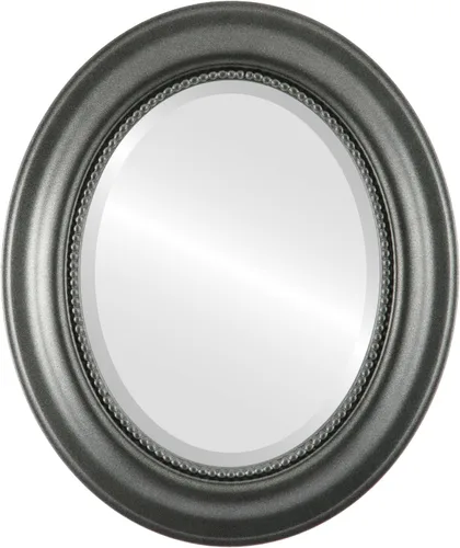 Vista 31 de OVALCREST Espejo de pared ovalado biselado para decoración del hogar, estilo patrimonial, espray plateado, dimensiones exteriores de 25 x 29 pulgadas