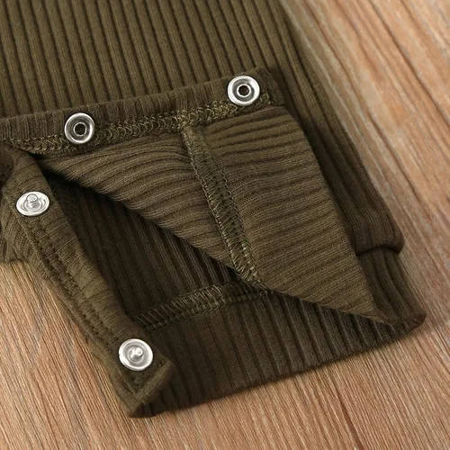 Vista 7 de RELABTABY Paquete de 2 mamelucos unisex para bebé recién nacido, con botones sólidos, para verano, ropa