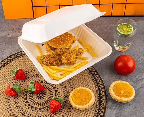 Vista 9 de Azure Zone, Concha desechable compostable de 9 pulgadas, 1 compartimento, paquete de 200, ecológica, biodegradable, hecha de fibras de caña de azúcar
