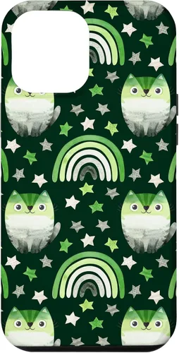 Vista 6 de Funda para iPhone 15 Aromantic Pride Month Green Rainbows Cats LGBT Gay Subtle Bi