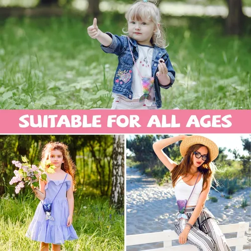 Vista 6 de Monedero de cola de sirena para niñas pequeñas, con lentejuelas, con purpurina, reversible, carteras reversibles, bolsa para niños, regalos