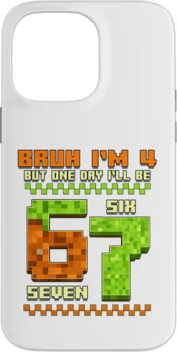 Vista 21 de Bruh I'm 4 But One-Day I'll Be 67 Retro 4th Birthday Kids Case for iPhone 17