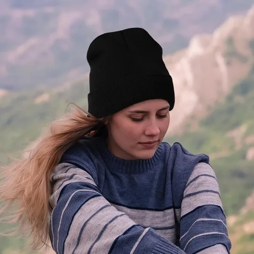 Vista 6 de Voilipex Paquete de 3 gorros de punto unisex para invierno, cálidos, con puños, acanalados, con calavera, sombrero de trineo para mujeres y hombres