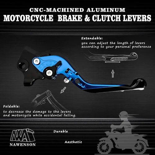 Vista 8 de Para Yamaha MT-07 2014-2020 Accesorios de motocicleta CNC ajustable plegable extensible freno embrague palancas (negro)