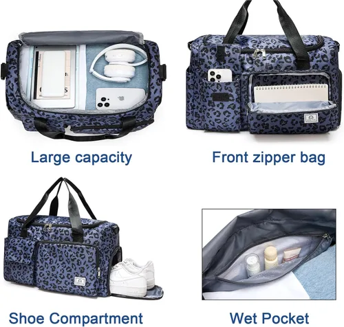 Vista 96 de Pequeña bolsa de gimnasio para mujer, bolsa de viaje con compartimento para zapatos