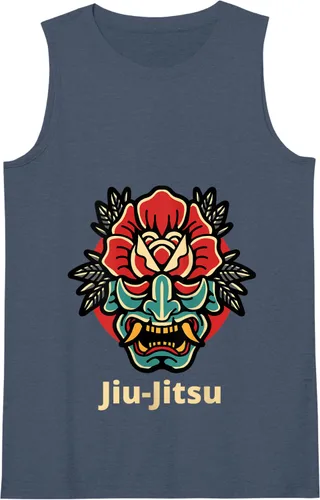 Vista 13 de Máscara de demonio de rosa japonesa Oni Mask jiu-jitsu Tank Top Negro