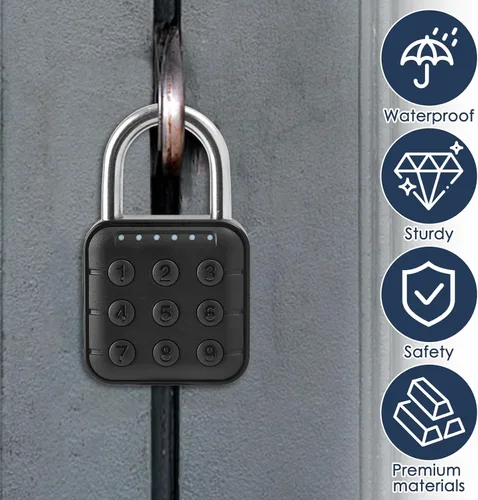 Vista 4 de Cerradura de combinación para casillero 6 dígitos contraseña digital candado para gimnasio Code Combo Aluminum Alloy Lock Push Button Security