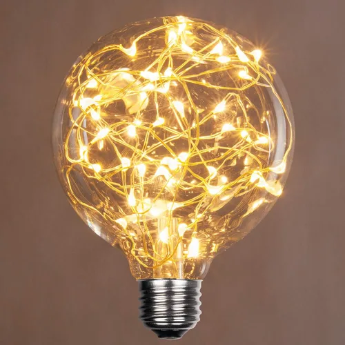 Vista 20 de Wintergreen Lighting LEDimagine - Bombilla de cadena de hadas, colgante de globo LED, bombilla ST64 con base E26 (dorado)
