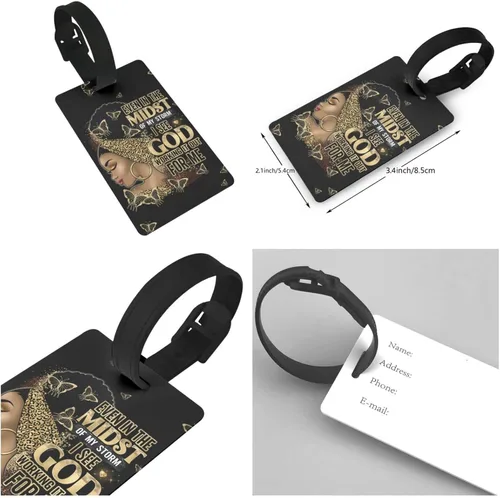 Vista 7 de Hepmant Protector de maleta de viaje para mujer afroamericana, elástica, lavable, funda de equipaje con cremallera oculta adecuada para 18-32