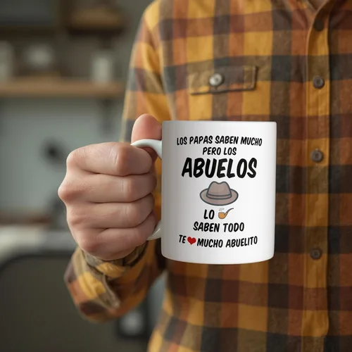 Vista 2 de Casitika Regalos para el Mejor Abuelo del Mundo. Taza de café Abuelito de 11 oz. Copas de abuelo en español. Taza de Regalo del Día del Padre