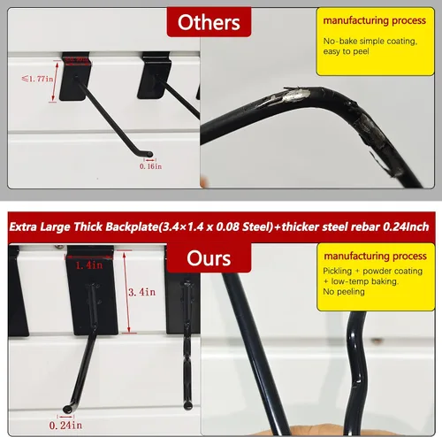 Vista 2 de 3-H Accesorios para pared de listones 30 piezas, ganchos y perchas de 3/5/7 pulgadas, ganchos de pared de listones resistentes, accesorios Proslat
