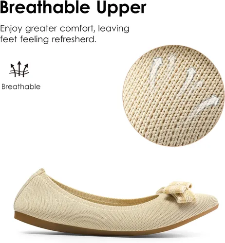 Vista 2 de DREAM PAIRS Zapatos planos de punto con punta puntiaguda para mujer