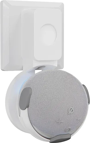 Vista 13 de Soporte de montaje en pared para Amazon Echo Dot 1/2/3/4/4/5th, cable de almacenamiento, accesorios para altavoces