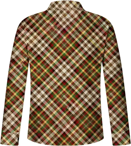 Vista 4 de Camisa de Navidad con botones de manga larga con botones y cuello de Navidad, estilo casual, ajustada, para otoño
