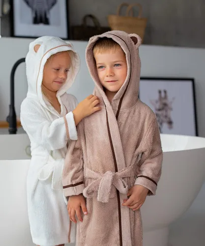 Vista 6 de Bata de baño suave de alta calidad, rayón de bambú con capucha, para niños y niñas