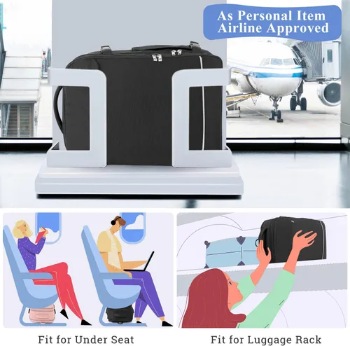 Vista 3 de Sinaliy Mochila de viaje grande para mujeres y hombres, mochila de transporte aprobada por vuelo de 40L, Negro -, Mochilas de viaje