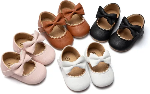 Vista 2 de Zoolar Zapatos planos de princesa suaves para bebés, zapatos planos para boda, Mary Jane, antideslizantes, para recién nacidos, bautizo, suela