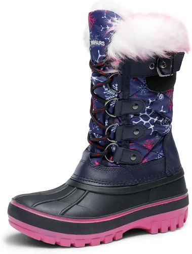 Vista 13 de DREAM PAIRS - Botas de nieve para el invierno, impermeables y con aislamiento para niños Negro