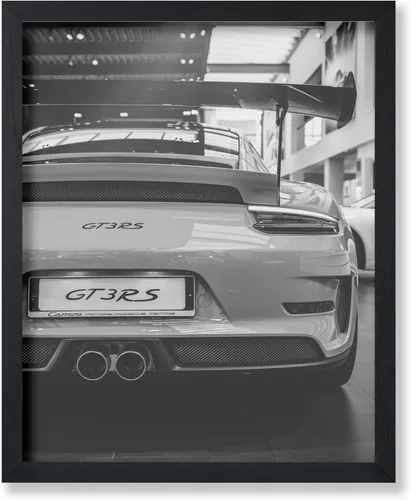 Vista 16 de Monem Art - Póster de moda – Mujer en impresión de coche clásico – Arte en blanco y negro – Arte fotográfico – Arte para entusiastas del automóvil