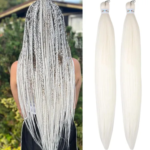 Vista 89 de Cabello trenzado para niños preestirado de 16 pulgadas, color negro para niños, trenzas sin nudos
