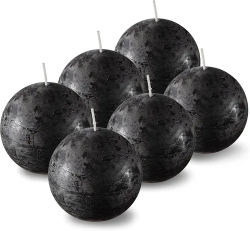 Vista 9 de SPAAS - Velas redondas blancas rústicas, velas de bola blanca de 3 pulgadas, uso como velas decorativas para bodas, celebraciones, vacaciones