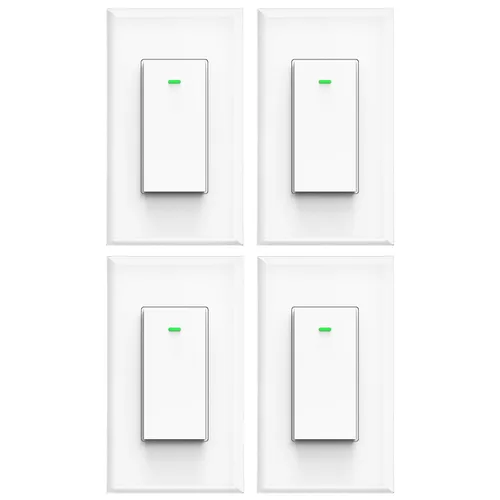 Vista 7 de Interruptor de luz inteligente, compatible con Alexa, Google Home, no requiere concentrador, WiFi inalámbrico para hogar inteligente, se ajusta