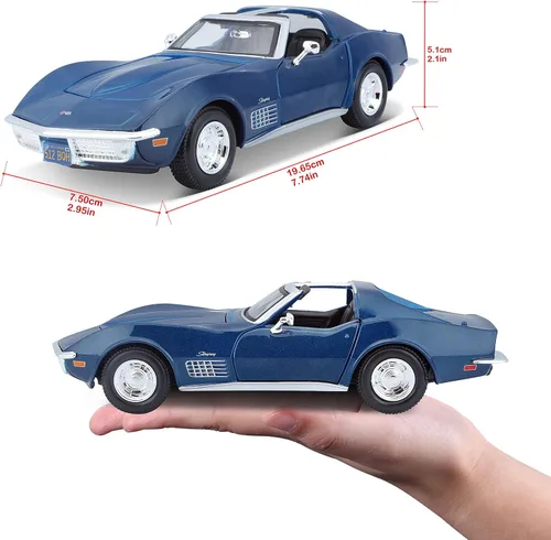 Vista 4 de Maisto 1/24 Edición Especial 1970 Chevrolet Corvette - Azul