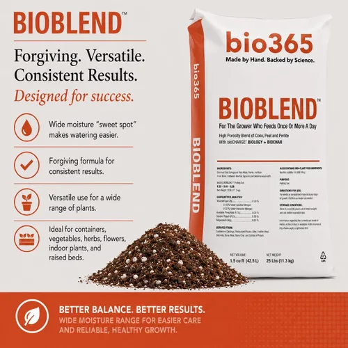 Vista 3 de BIOBLEND - Mezcla de tierra para macetas de alta porosidad, bolsa de 1.5 pies cúbicos – Coco, turba musgo y perlita medio de cultivo con biocarbón
