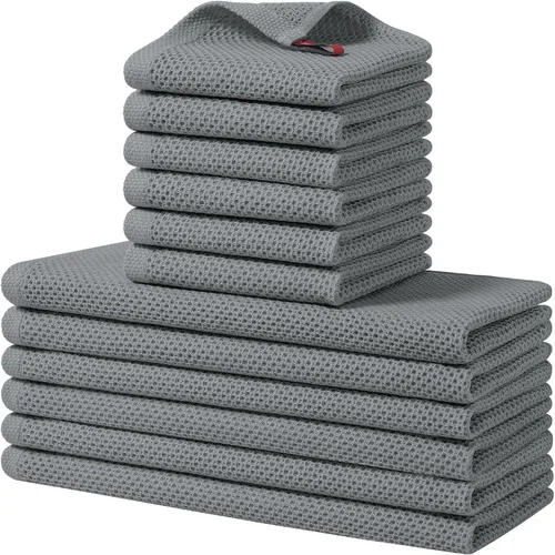 Vista 85 de Homaxy Juego de toallas y paños de cocina 100% algodón, 30 x 30 centímetros y 33 x 71 centímetros, juego de 8 toallas de cocina ultra suaves