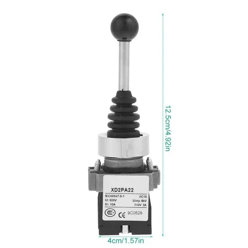 Vista 2 de 2NO Joystick Switch AC 380V DC 220V Momentary Spring Retorno para Control Industrial y Operaciones de Máquina
