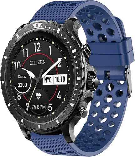 Vista 6 de Compatible con correas Citizen CZ de repuesto de silicona, correa deportiva con hebilla de metal, compatible con reloj inteligente Citizen CZ