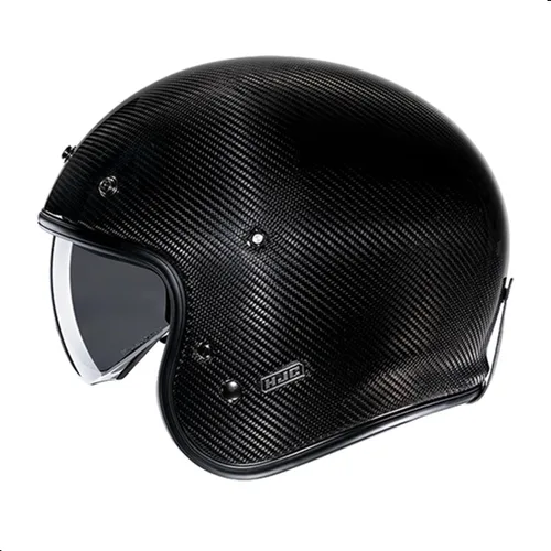 Vista 2 de HJC V31 Casco de motocicleta de carbono sólido con visera IS-10, aprobado por DOT (carbono, pequeño)