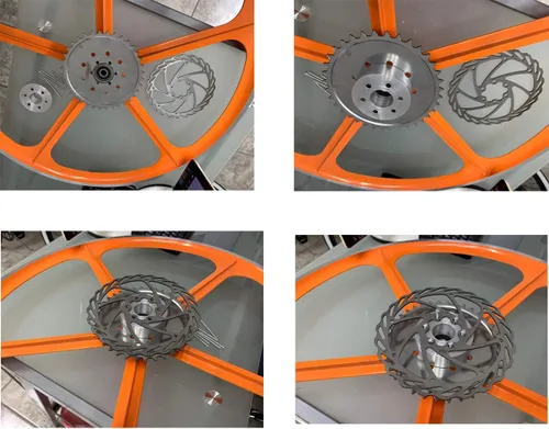 Vista 2 de Adaptador de rotor de freno de disco de cubo trasero - Bicicleta motorizada a gas 48cc/66cc/80cc